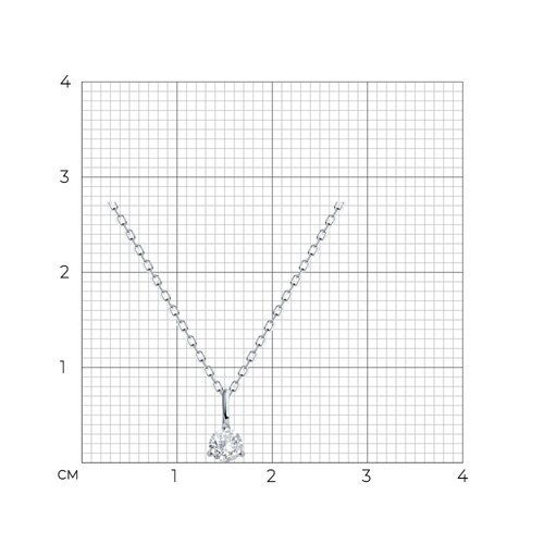 Колье из белого золота с бриллиантом (Арт.1070183-3)
