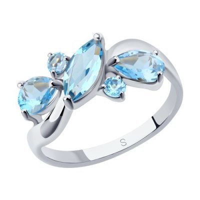 Кольцо из серебра с топазами (Арт.92011656)