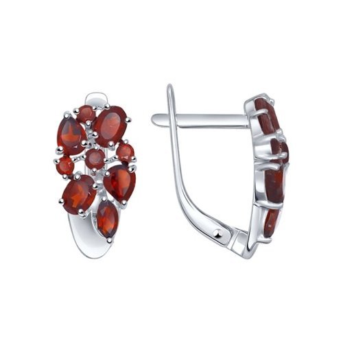 Серьги из серебра с гранатами (Арт.92021248)