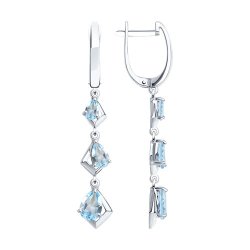 Серьги из серебра с топазами (Арт.92021984)