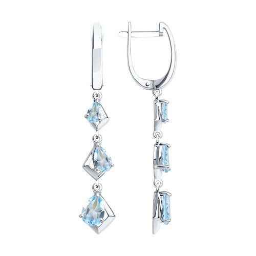 Серьги из серебра с топазами (Арт.92021984)