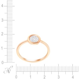 Кольцо с бриллиантами «Pink Halo» из золота JVG (арт.MR89650-RG_KO_PINK)