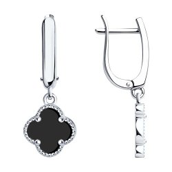 Серьги из серебра с минеральным стеклом (Арт.94026314-91)