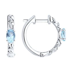 Серьги из серебра с топазами (Арт.92022281)