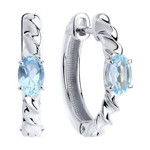 Серьги из серебра с топазами (Арт.92022281)