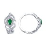 Серьги из серебра с фианитами «Изумрудное Перо» Соколов (арт.94026502)
