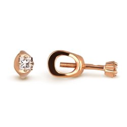 Серьги из золота с бриллиантом Русские Самоцветы (Арт.53401)