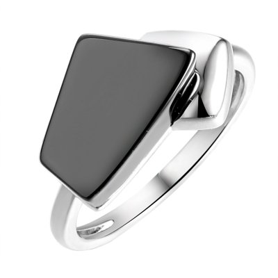 Кольцо из серебра с керамикой (Арт.tc-r02455-b-w-x-x-x)