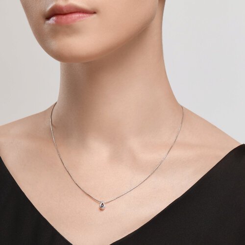 Подвеска из белого золота с сапфиром (Арт.2030293-3)