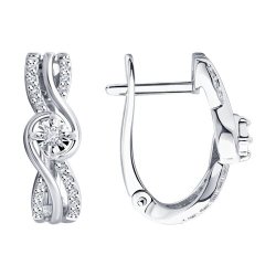 Серьги из белого золота с бриллиантами (Арт.1022241-3)
