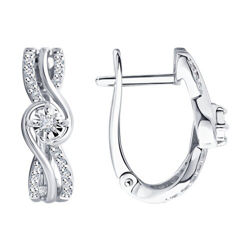 Серьги из белого золота с бриллиантами (Арт.1022241-3)