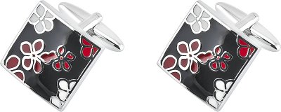 Запонки из ювелирного сплава с эмалью (Арт.17-c-1086-20-e)