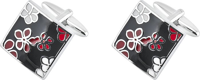 Запонки из ювелирного сплава с эмалью (Арт.17-c-1086-20-e)