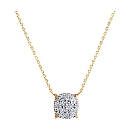 Колье из золочёного серебра с фианитами (Арт.93-170-01827-1)