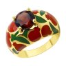 Кольцо из золочёного серебра с ситаллом и эмалью (Арт.93-310-01707-1)