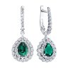 Серьги из белого золота с бриллиантами и изумрудами (Арт.3020560-3)