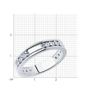 Кольцо из серебра с фианитами «Сияние линии» SOKOLOV (арт.94-110-01632-2)