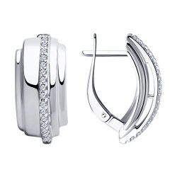 Серьги из серебра с фианитами (Арт.94-120-00426-1)