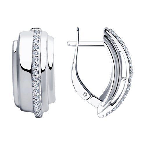 Серьги из серебра с фианитами (Арт.94-120-00426-1)