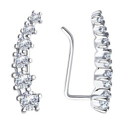 Серьги из серебра с фианитами (Арт.94-120-01507-1)