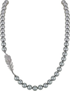 Ожерелье серебряное с жемчугом и куб. цирконием «Heavenly Feather» Rivoli (арт.27L-P36-S-28)