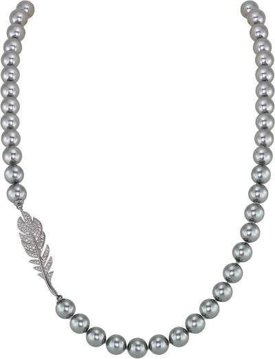 Ожерелье серебряное с жемчугом и куб. цирконием «Heavenly Feather» Rivoli (арт.27L-P36-S-28)