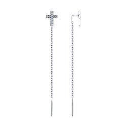 Серьги из серебра с фианитами (Арт.94-123-01446-1)