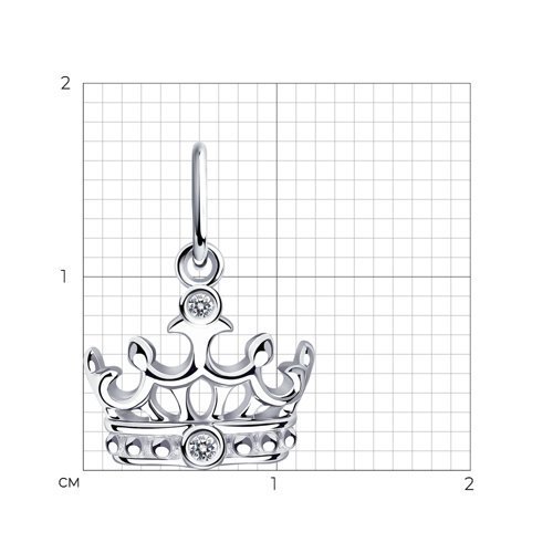 Подвеска из серебра с фианитами (Арт.94-130-01087-1)