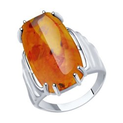 Кольцо из серебра с янтарём (Арт.94-310-00339-1)
