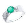 Кольцо из серебра с агатом и фианитами (Арт.94-310-00787-1)
