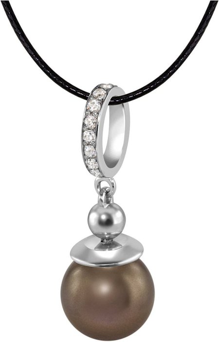 Кулон из серебра с жемчугом и куб. цирконием (Арт.aap-1-b-10-33-s)