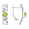 Серьги из серебра с хризолитами (Арт.94-320-00793-2)