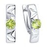 Серьги из серебра с хризолитами (Арт.94-320-00793-2)