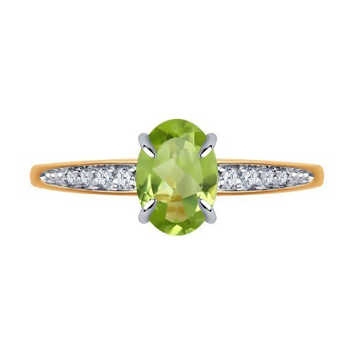 Кольцо золотое пробы 585 с хризолитом (Арт.51-310-01933-1)