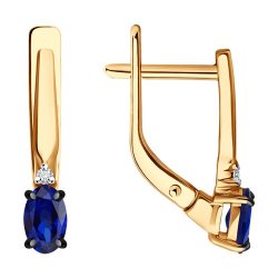Серьги из золота с бриллиантами и сапфирами (Арт.51-220-02400-1)