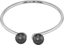 Браслет из серебра с жемчугом и кристаллом swarovski (Арт.abb-3-10-32-s)