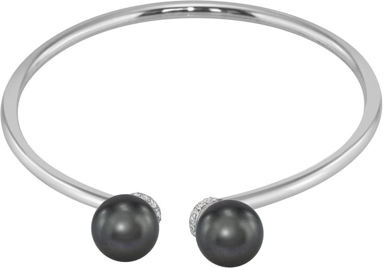 Браслет из серебра с жемчугом и кристаллом swarovski (Арт.abb-3-10-32-s)