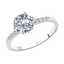 Кольцо из серебра с фианитами (Арт.94012964)