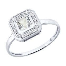 Кольцо золотое пробы 585 с горным хрусталем (Арт.71-00414-3)