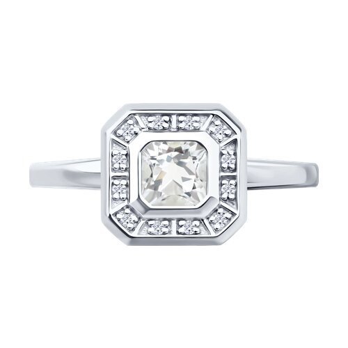 Кольцо золотое пробы 585 с горным хрусталем (Арт.71-00414-3)