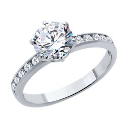 Кольцо из серебра с фианитами (Арт.94013905)