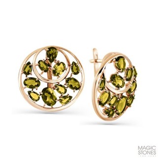 Серьги с султанитом «Зеленое Сияние» золото 585 Magic Stones (арт.02-2-848-5900-010)