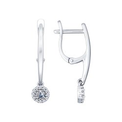 Серьги из серебра с фианитами (Арт.94021888)