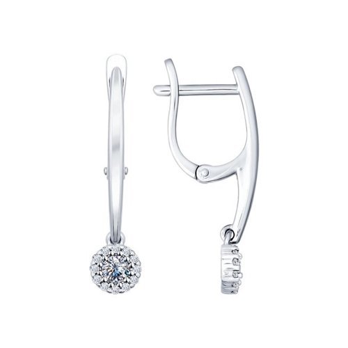 Серьги из серебра с фианитами (Арт.94021888)