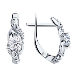 Серьги из серебра с фианитами (Арт.94022351)