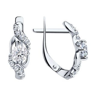 Серьги из серебра с фианитами «Игра Света» Соколов (арт.9402)