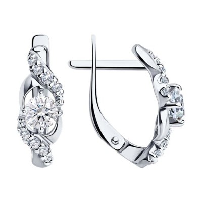 Серьги из серебра с фианитами «Игра Света» Соколов (арт.9402)