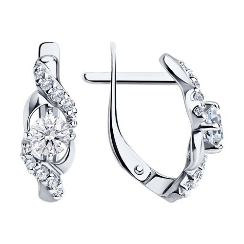 Серьги из серебра с фианитами (Арт.94022351)