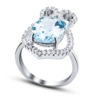 Кольцо серебряное с топазом и куб. цирконом «Небесные крылья» Myjewels (арт.21qsrjk01402-19_topaz_kubcirkonii)
