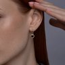 Серьги золотые пробы 585 с агатом (Арт.728871)